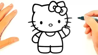 How to draw a hello kitty with heart step by step || hello kitty drawing || kids toodles