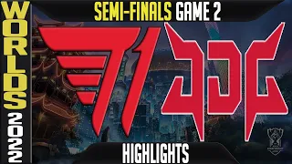 T1 vs JDG Highlights Game 2 | Worlds 2022 Semifinals | T1 vs JD Gaming G2