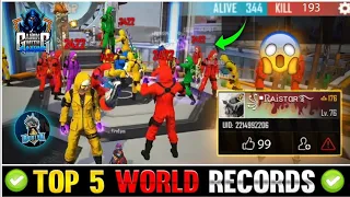 TOP 5 WORLD RECORD IN FREE FIRE⚡⚡ - FULL LOBBY CRIMINAL BUNDLES FREE FIRE || Garena Free fire