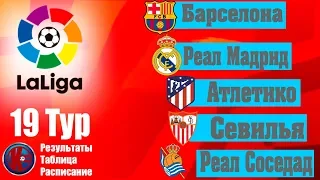 Футбол.Ла Лига 2019/2020 Чемпионат Испании 19 тур Результаты Таблица Расписание