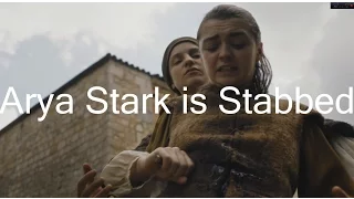 Arya Stark stabbed by The Waif Game of Thrones S06 E07