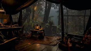 Heavy Rain No Thunder - Sound of rain in the forest  - Rain on the roof country