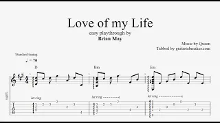 Love of my Life TAB - easy fingerstyle guitar tabs (PDF + Guitar Pro)