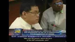 Oras na naipaalam kay PNoy ang engkwentro ng PNP-SAF sa Mamasapano, inalam sa Senate probe