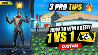 3 Best Tips and Tricks To Win Every 1 Vs 1 Custom Room || Free Fire Pro Tips || FireEyes Gaming