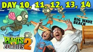 Lets Play PVZ 2: BOWLING BULBS! Big Wave Beach Days 10, 11, 12, 13, 14 (Dad & Mike Face Cam)