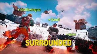 When the BEST Trio is SURROUNDED by CLANS in Rust - ft. @trausi & @qaixx