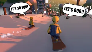 MINIONS RACING AT SKI RESORT in HUMAN FALL FLAT