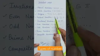 Type of numbers | number facts | natural whole intiger rational irrational even odd prime composite