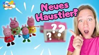 Lerne deutsche Familienwörter mit Peppa Wutz und Überraschungs-Haustier