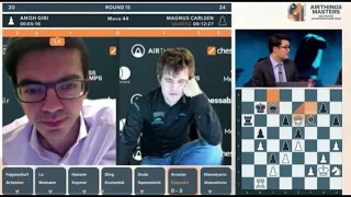Magnus Carlsen offer draw in losing position and Anish Giri accepted by Mouse slip