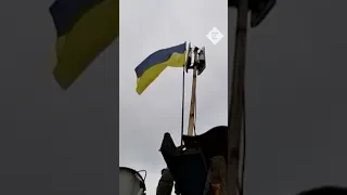 Ukrainian flags raised in territories ‘annexed’ by Russia