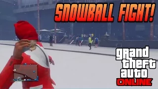 GTA 5 Online - Snowball Fight Gameplay - Snow In GTA 5 Gameplay! (Christmas Holiday DLC Update)
