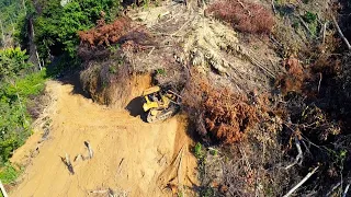 The Riskiest Job CAT D6R XL Cutting Hill On Mountain Road Construction