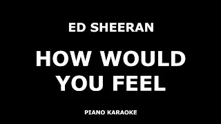 Ed Sheeran - How Would You Feel - Piano Karaoke [4K]