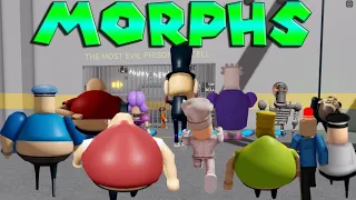 SCARY Obby ALL Morphs Barry, Miss Ani-Tron, Mr Stinky, Funny, SIren Cop, Sir, Gradpa, Grumpy Gran