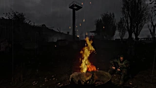 S.T.A.L.K.E.R. Atmosphere - Night at Garbage, bonfire