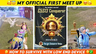 🇮🇳DAY 34-MY FIRST MEETUP IN SOLO CONQUEROR LOBBY | BGMI CONQUEROR RANKPUSH TIPS