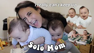 Solo TWIN MOM Morning Routine | Alone With Twins