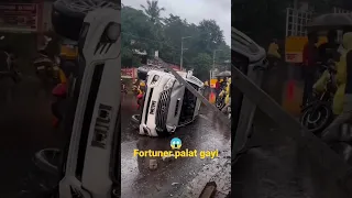 live accident 😱 fortuner palat gayi heavy driver se 😱 live car crash #shorts