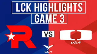 KT vs DK Highlights Game 3 | LCK 2024 Spring | KT Rolster vs Dplus Kia