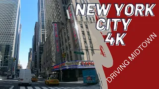 Driving in New York City-4K- Midtown Area 42nd st. 6th avenue