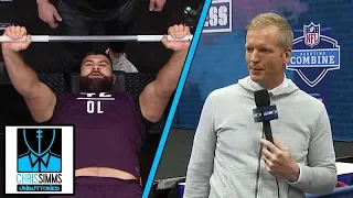 NFL Combine 2019: What it's like to be a bench press spotter | Chris Simms Unbuttoned | NBC Sports