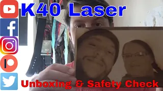 K40 Laser CNC Unboxing & setup | Safety Checks, Tube sizes & First Engrave |