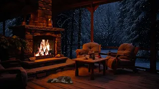All your worries will disappear with the sound of fireplace, blizzard | Deep, relaxing sleep