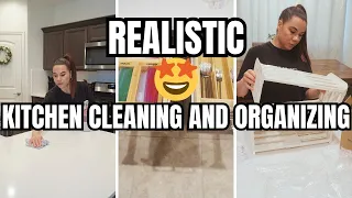 REALISTIC KITCHEN CLEANING AND ORGANIZING | WORKING MOM