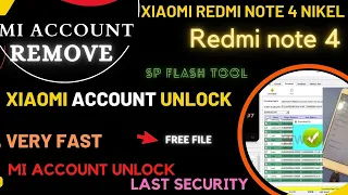 Redmi Note 4  mi account remove no vpn-xiaomi Nikel MI Account Lock Remove