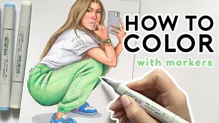 HOW TO COLOR with ALCOHOL MARKERS 🎨