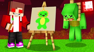 JJ use DRAWING MOD to HANGED Mikey in Minecraft! - Maizen