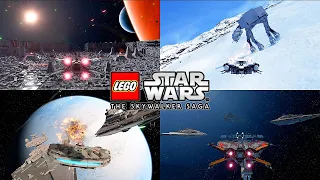 LEGO Star Wars: The Skywalker Saga - All Starfighter Missions Gameplay (PS5) @ 4K 60ᶠᵖˢ ✔