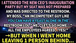 I attended the new CEO’s inauguration party but my seat was not prepared and was directed to the...