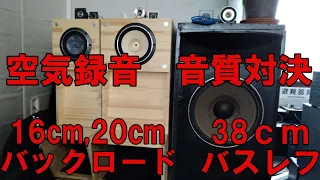 16cm＆20cmバックロードホーンと38cm3Wayバスレフスピーカーの音質比較対決。