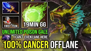 100% CANCER OFFLANE 19Min GG Right Click Poison Gale Slow Nobody Can Get Close Venomancer Dota 2