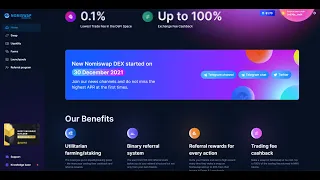 Заработок в интернете фарминг на  NomiSwap 1.5 процента в день