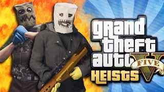 GTA 5 Heists Funny Moments - 2 Bags 1 Stripper, New Masks, Gone Calls his Mom! (Funtage)