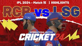 RCB vs LSG: Royal Challengers Bangalore vs Lucknow Super Giants IPL 2024 Match Highlights Cricket 24