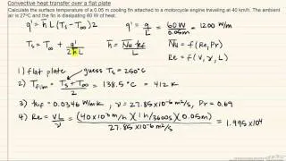 Convective Heat Transfer over a Flat Plate - Example Problem