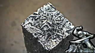 Damascus steel from shoe nails. Roasted nails.