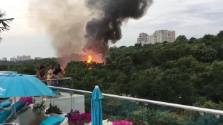 Одесса ланжерон Хуторок пожар 24.07.2017