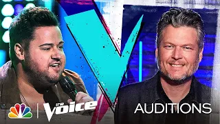 Jon Mullins and His Huge Voice on Andy Grammer's "Don't Give Up on Me" - Voice Blind Auditions 2020