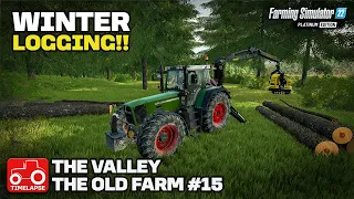 WINTER FORESTRY WORK AND SELLING CROPS!! [The Valley The Old Farm] FS22 Timelapse #15