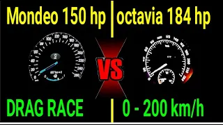 Ford Mondeo 2.0 tdci 150 hp VS Skoda Octavia 2.0 tdi 184  Acceleration Sound 0-250 km/h