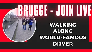 In Bruges: Walking along world-famous Dijver in Brugge city center