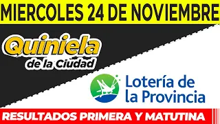 Quinielas Primera y matutina de La Ciudad y Buenos Aires Miércoles 24 de Noviembre