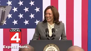 Vice President Kamala Harris visits Detroit, touts administration accomplishments