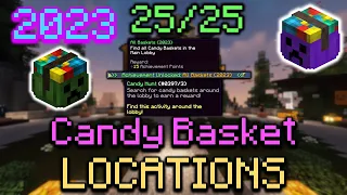 [25/25] ALL CANDY BASKET LOCATIONS 2023 (Hypixel Main Lobby Quest) (Fastest Route)